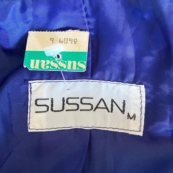 Deadstock Vintage 1980s Navy Blue Oversized Blazer Sz 12 - Picture 8 of 9